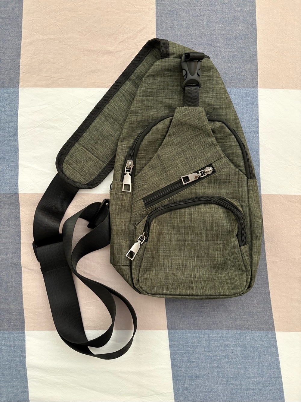 Olive Green Sling Crossbody Bag - Casual Everyday Carry